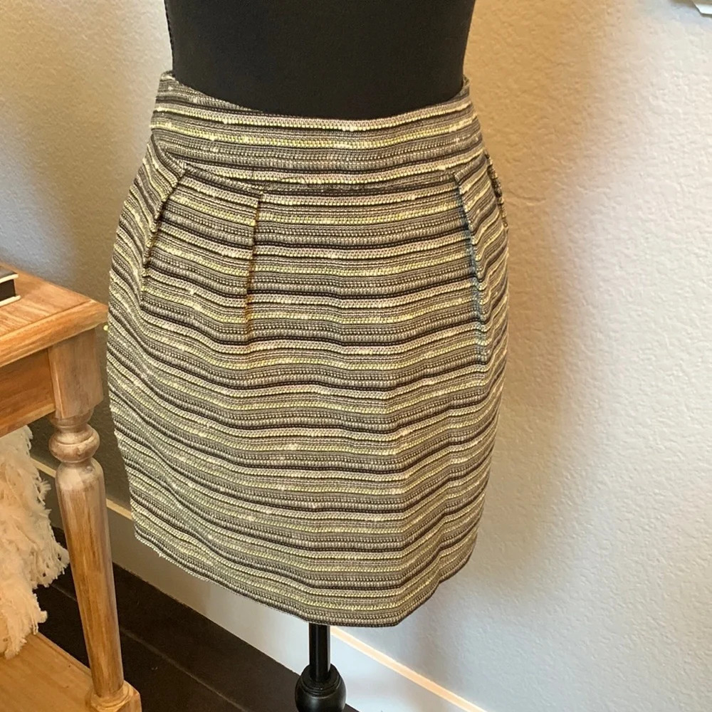 Massimo Pleated Tweed Mini Skirt